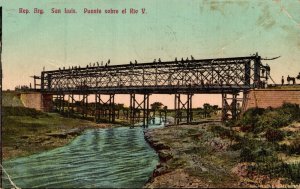 Argentina San Luis Puente Sobre El Rio Vintage Postcard 08.53