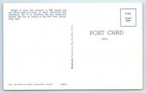GREENSBURG, KANSAS ~ Raising Largest PALLASITE METEORITE H.O. Stockwell Postcard