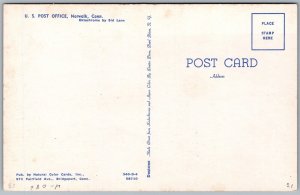 Vtg Norwalk Connecticut CT US Post Office 1950s Chrome View Postcard