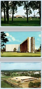 3 Postcards TULSA, Oklahoma OK ~ Geodesic Dome ORAL ROBERTS UNIVERSITY Campus