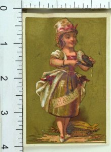 1870's-80's lovely Anthropomorphic Chablis Bottle Half Women Victorian Card F74