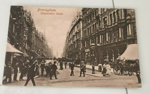 VINTAGE POSTCARD BIRMINGHAM CORPORATION STREET ENGLAND