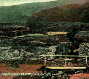 Great Lava Fissure Hawaiian Islands Hawaii 1916 Vtg Postcard   Q13