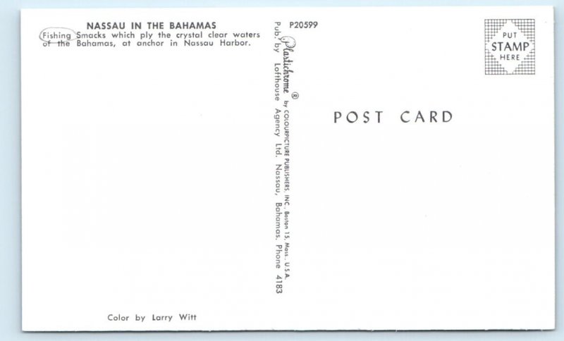 Fishing Smacks - Nassau Harbor BAHAMAS Postcard