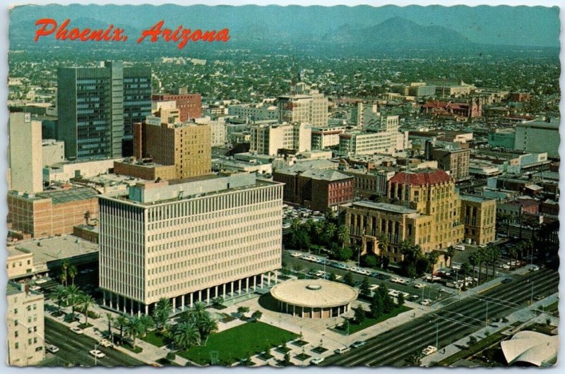 Postcard - Downtown aerial view - Phoenix, Arizona