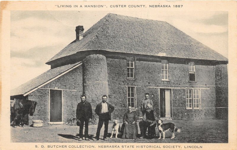 F50/ Custer County Nebraska Postcard c1920 Mansion Artvue Sod House