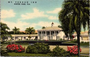 Linen Postcard Mt. Vernon Inn in Winter Park, Florida