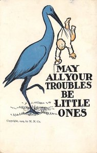 May all your troubles be little ones Birth Announcement 1907 