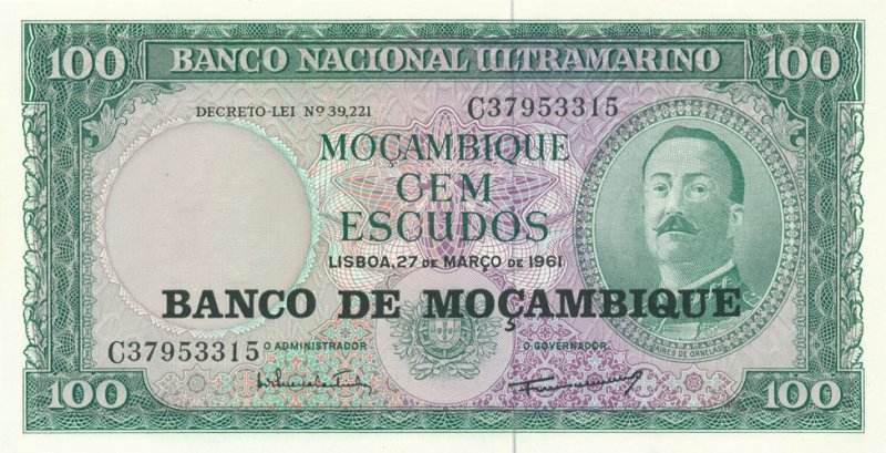 Mozambique - Paper Money - 100 Escudos - 1961