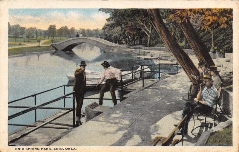 ENID GARFIELD COUNTY OKLAHOMA ENID SPRING PARK POSTCARD c1921