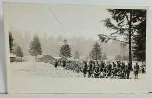 WW1 Military Servicemen at YWCA Rifle Dislplay Soldiers Real Photo Postcard O12