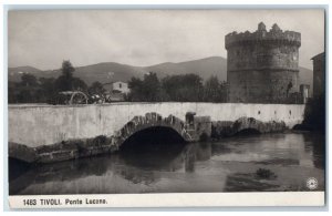 c1920's Ponte Lucano Bridge Horse Cart Aniene Tivoli Italy RPPC Photo Postcard 