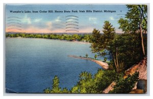 Irish Hills District Wumpler's Lake Hayes State Park Michigan Linen Postcard N18