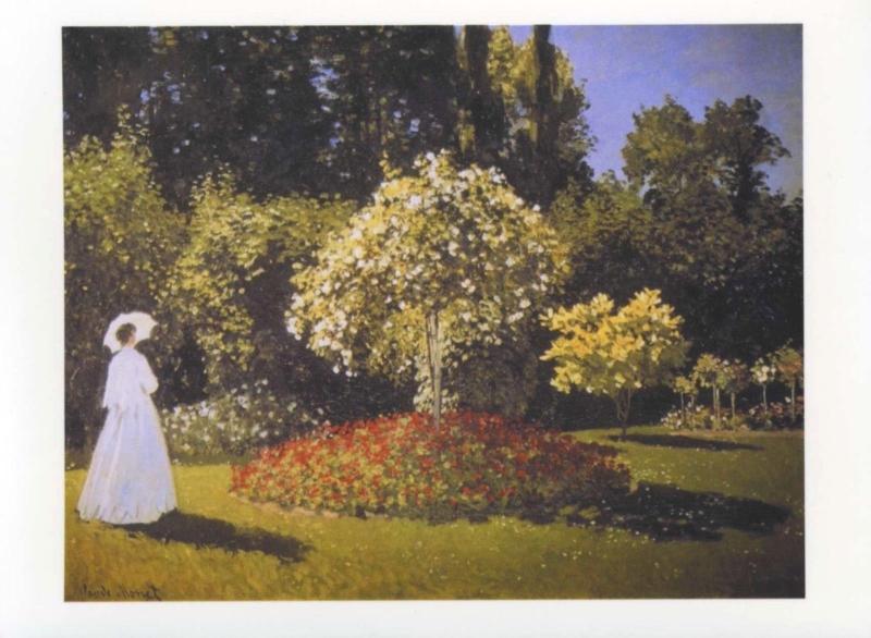 'Jeanne-Marguerite Lecadre in the Garden' Claude Monet Art Unused Postcard D31