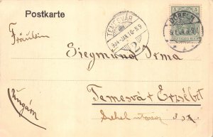 A201 Germany 1904 Doebeln River view vintage postcard