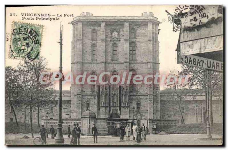 Postcard Old Vincennes Fort Main Gate