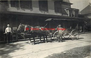 NY, Unknown Location, New York, RPPC, Brewerton-Syracuse? Stagecoach, Photo