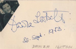 Daniza Ilitsch Austrian Opera Soprano Hans Braun 2x Hand Signed Autograph