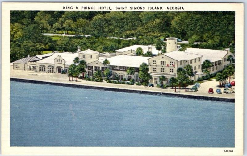 St Simons Island Ga Postcard King Prince Hotel Aerial View