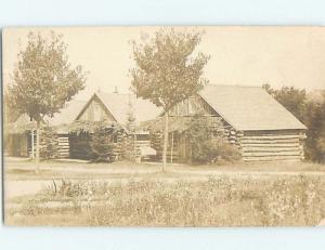 c1910 rppc architecture RUSTIC LOG CABINS IN CAMPGROUND HM0906