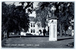 c1940's Court House Building Square Sidney Iowa IA RPPC Photo Vintage Postcard