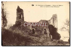 Old Postcard Limoges Chalucet Ruins Guard Room and Court D Honor