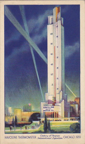 Havoline Thermometer Century Of Progress Chicago 1933