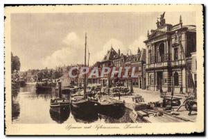 Old Postcard Haarlem Boat