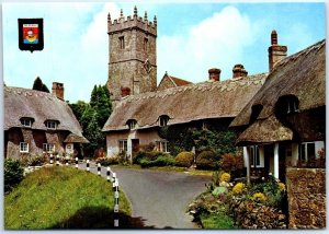 Postcard - Old Cottages and Church - Godshill, England