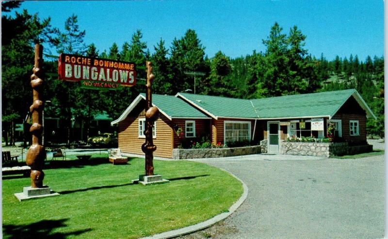 JASPER, Alberta,  Canada   ROCHE BONHOMME Bungalows c1960s  Roadside   Postcard 