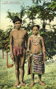 philippines, Mountain Province, Native Nude Kalinga Couple (1910s) Postcard