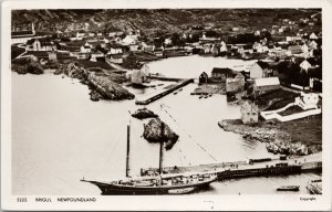 Brigus Newfoundland NL NFLD Birdseye HRAO Member on back RPPC Postcard H10