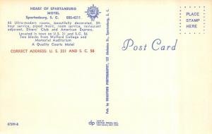 SC, South Carolina   HEART OF SPARTANBURG MOTEL~Pool   Chrome ROADSIDE Postcard
