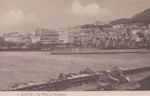 Escadre Ship Liner Boat Bougie Algeria Antique Algerian Mediterranean Postcard
