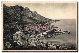 Old Postcard Antheor La Corniche Road and Golden Viadue path dr iron