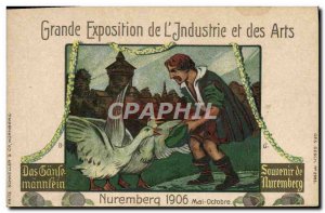 Old Postcard Illustrator Great Exhibition of & # 39industrie and Arts Nurembe...