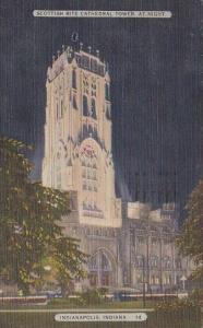 Scottish Rite Cathedral Tower At Night Indianapolis Indiana 1949