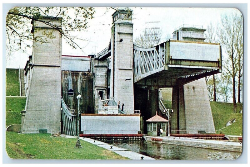 1960 View of Liftlocks at Peterborough Ontario Canada Vintage Posted Postcard