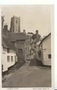 Somerset Postcard - Church Steps - Minehead - Real Photograph - Ref 20354A