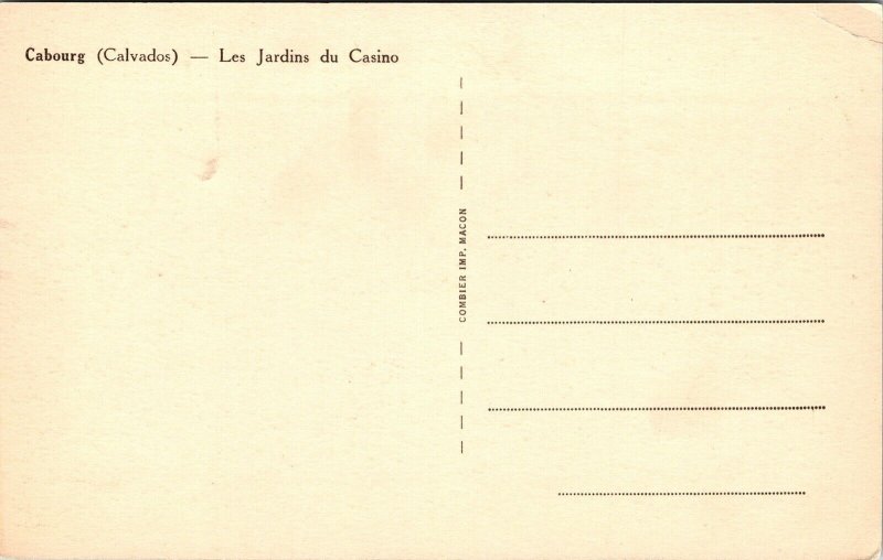 Cabourg Les Jardin Casino Postcard VTG UNP Unused Macon  