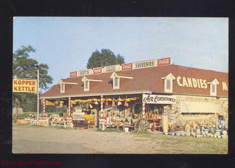 VAN BUREN ARKANSAS KOPPER KETTLE ROADSIDE OZARKS STORE ADVERTISING POSTCARD