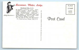 MOREHEAD CITY, NC ~ BUCCANEER MOTOR LODGE c1960s Carteret County Postcard