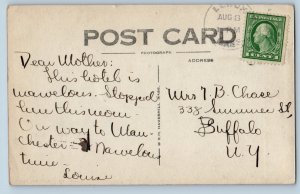 The West Front From The Garden Hotel Aspinwall Lenox MA RPPC Photo Postcard