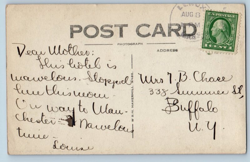 The West Front From The Garden Hotel Aspinwall Lenox MA RPPC Photo Postcard