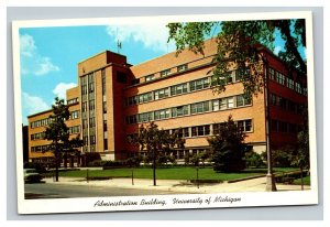 Vintage 1961 Postcard Administration Building University of Michigan Ann Arbor