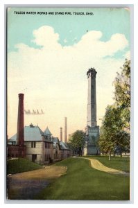 Water Works and Stand Pipe Toledo Ohio OH 1913 DB Postcard V19