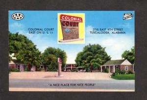 AL Colonial Court Motel Route 11 Tuscaloosa Alabama Postcard