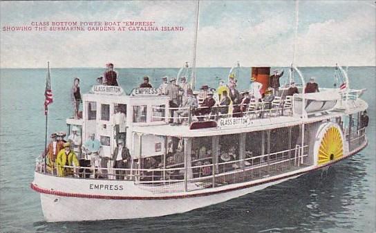 Glass Bottom Power Boat Empress Showing The Submarine Gardens At Catalina Isl...