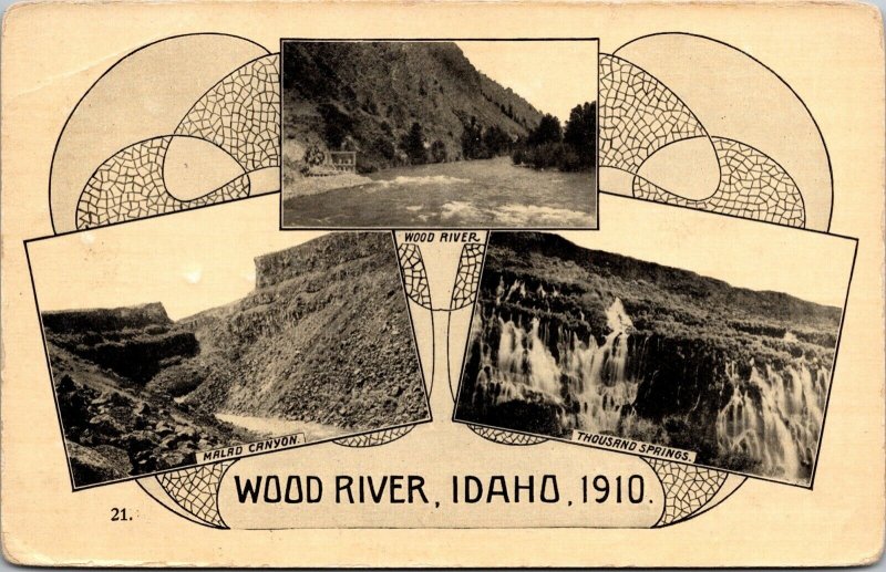 Postcard Multiple Views of Wood River, Idaho~2712 