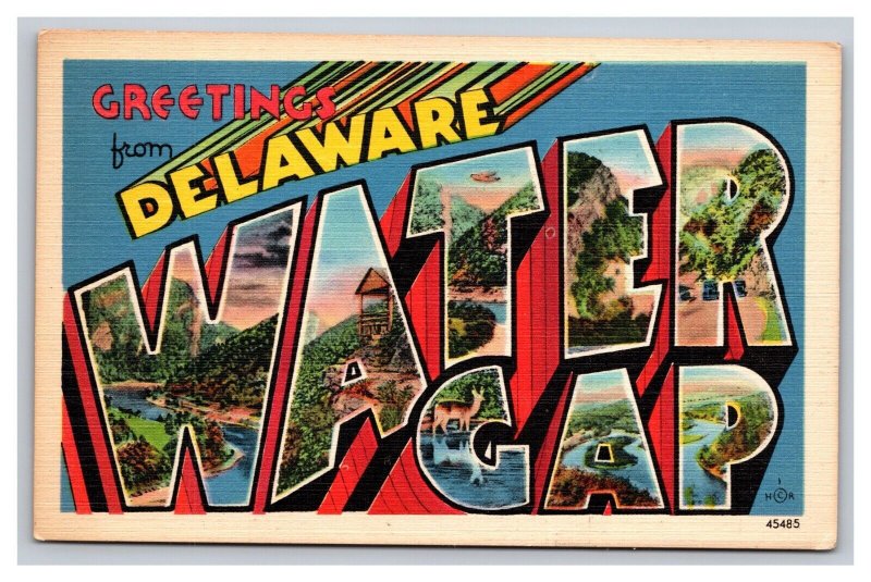 Vintage 1945 Postcard Greetings from Delaware Water Gap